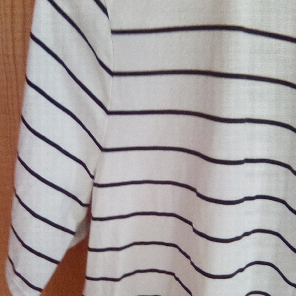 Garnet Hill Navy Striped Short Sleeve Tee - Picture 3 of 11